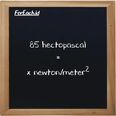 Example hectopascal to newton/meter<sup>2</sup> conversion (85 hPa to N/m<sup>2</sup>)
